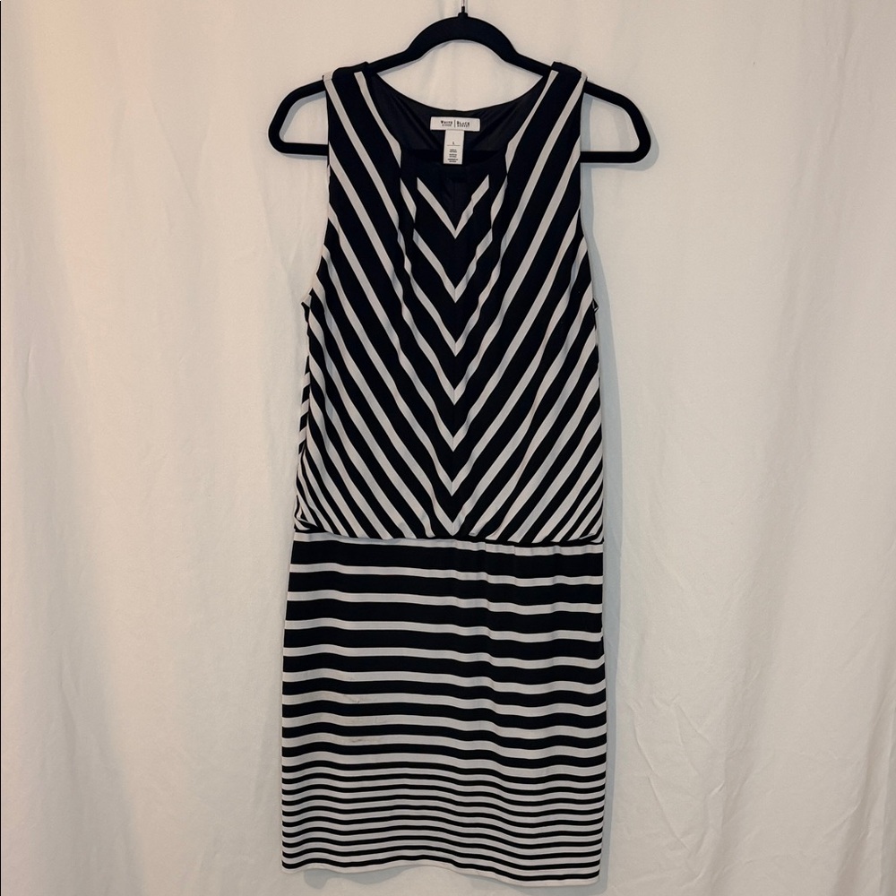 White House Black Market Chevron Striped Midi Dress
